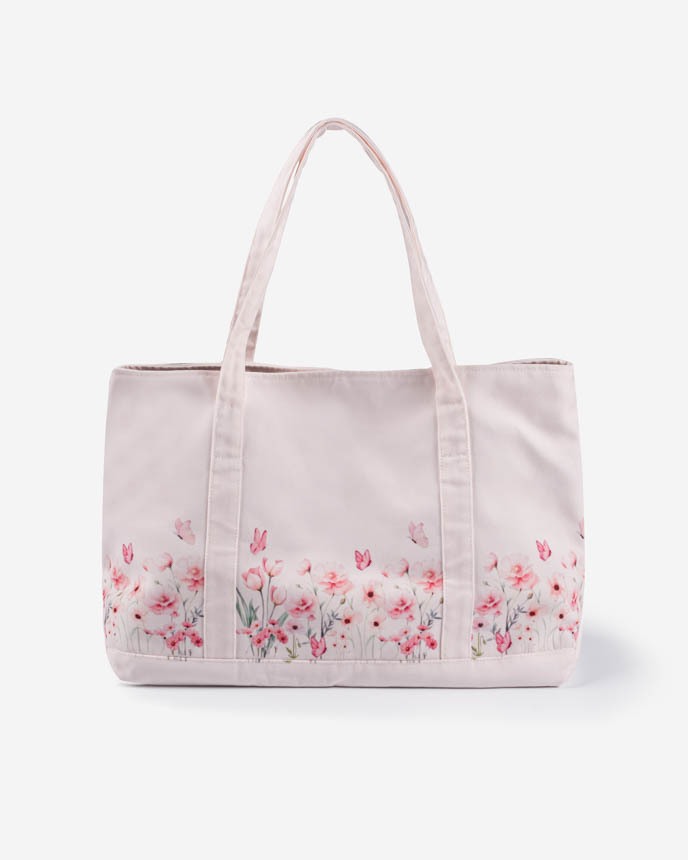 All-over Print Two-Tone Canvas Tote Bag