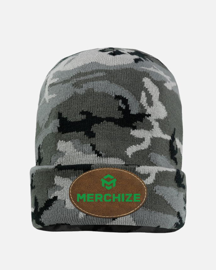 Leather Patch Beanie SP12 (Made in US) 