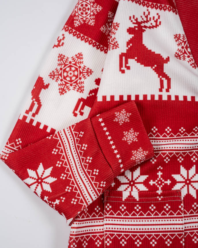 All-over Print Youth Knitted Cardigan (White Buttons)