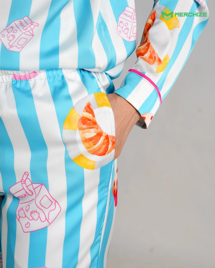 All-over Print Satin Pajamas Set