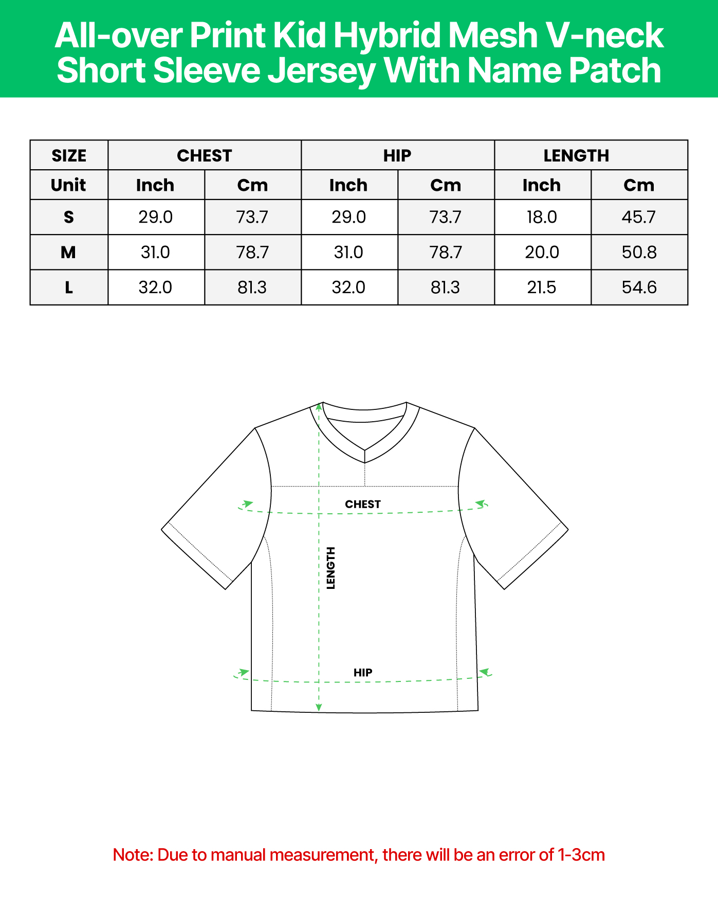 All-over Print Kid Hybrid Mesh V-neck Short Sleeve Jersey With Name Patch