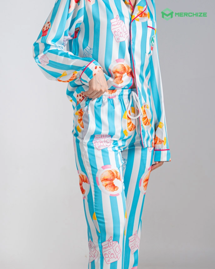 All-over Print Satin Pajamas Set
