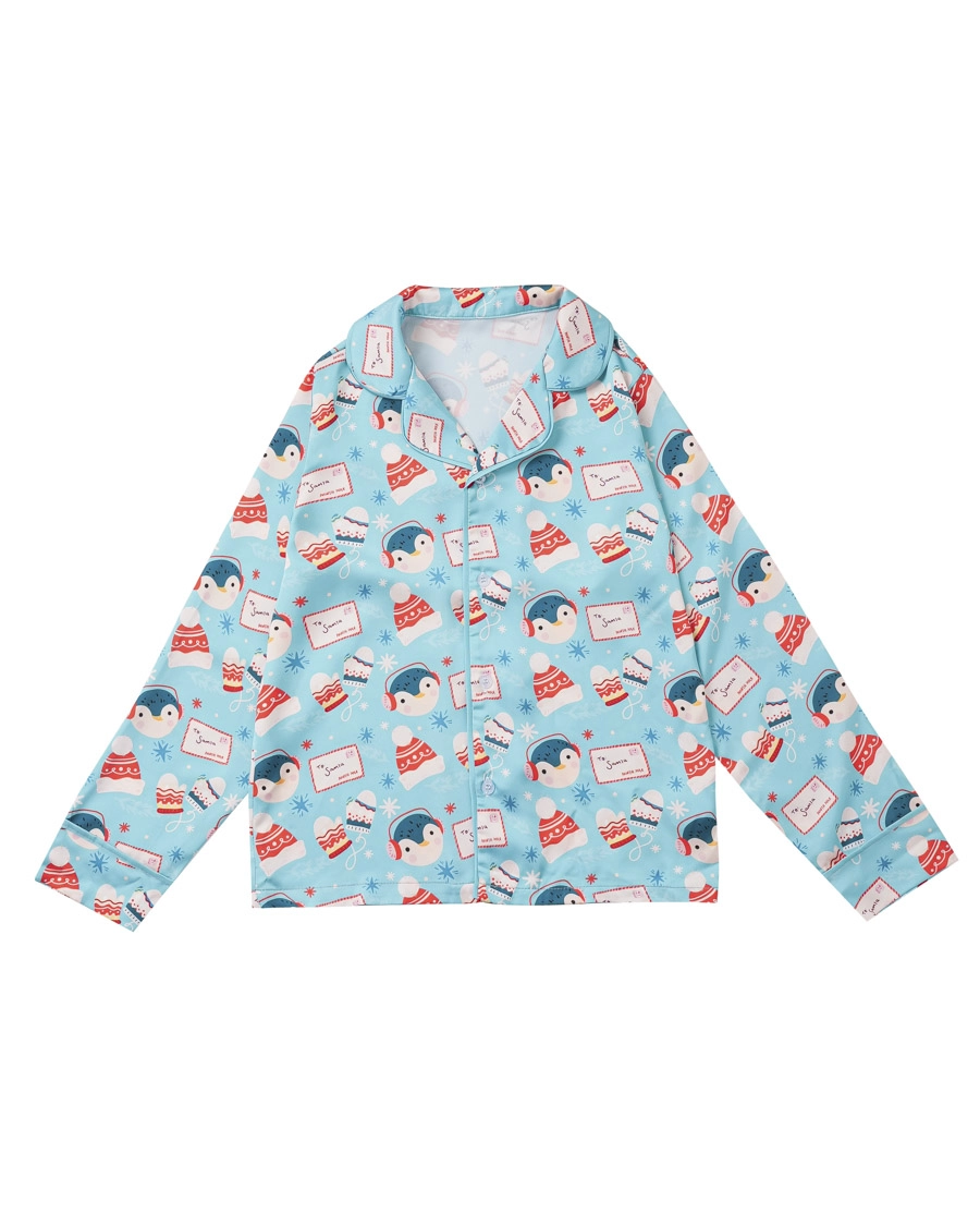 All-over Print Kid Satin Pajamas Set (No Pocket)