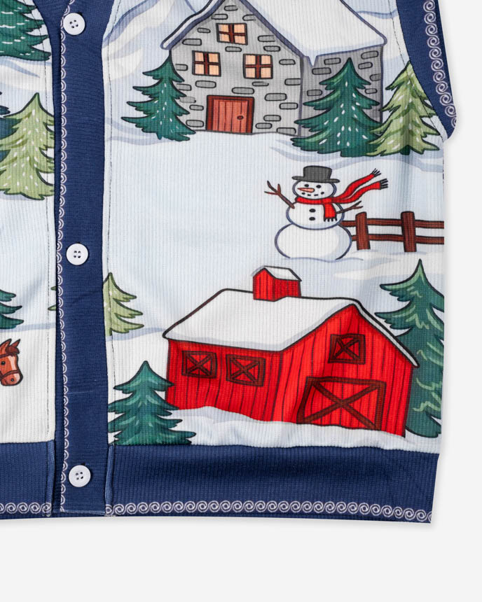 All-over Print Knitted Cardigan Vest