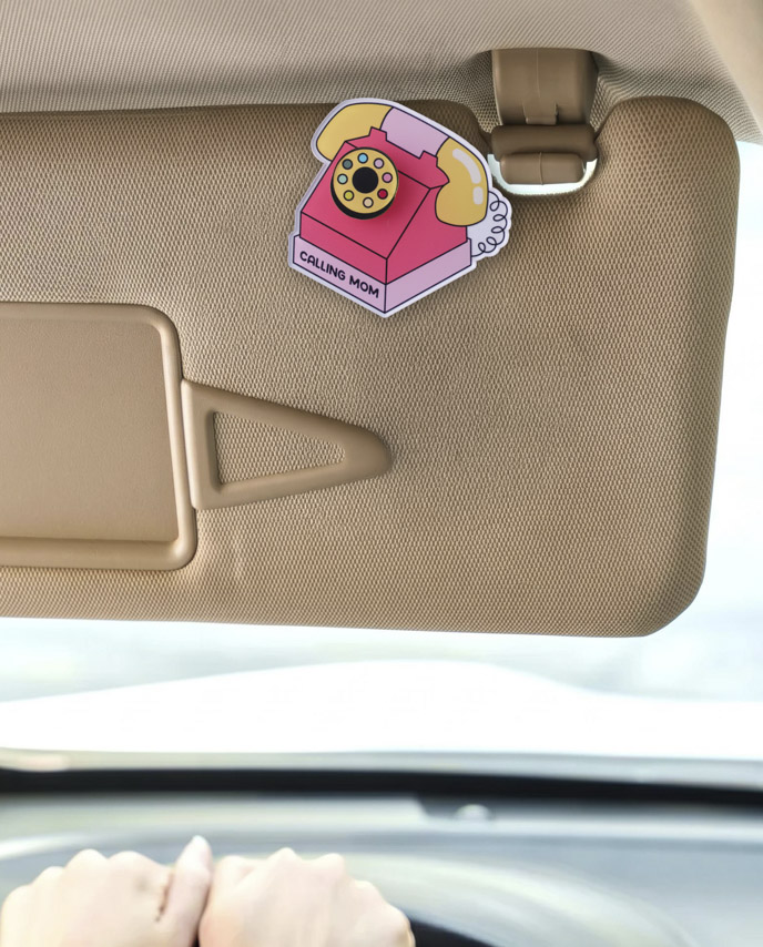 Custom Shape Acrylic Car Clip With Spinning Charm