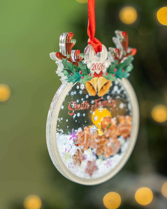 Custom Shape Glitter Shaker Ornament