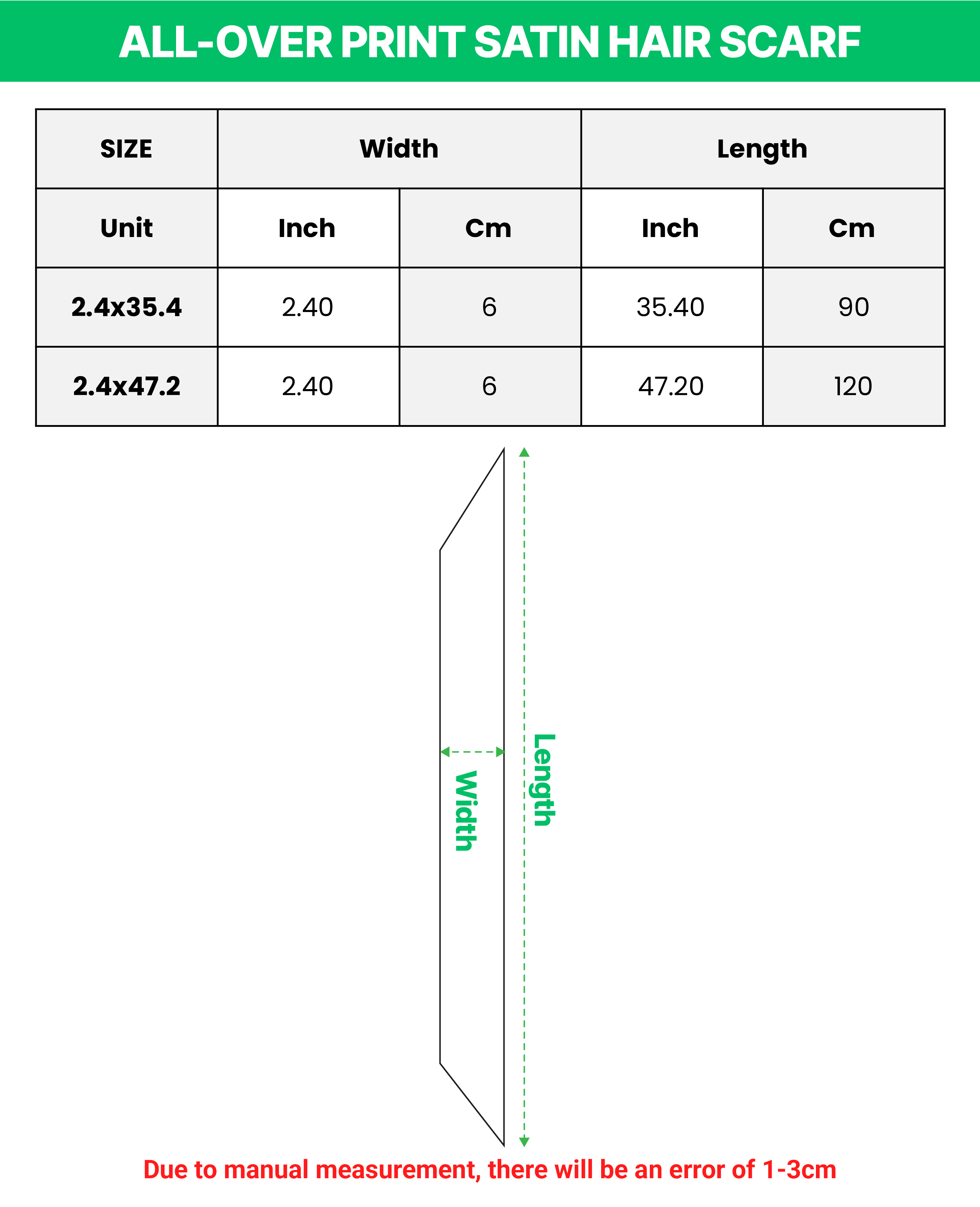 All-over Print Satin Hair Scarf