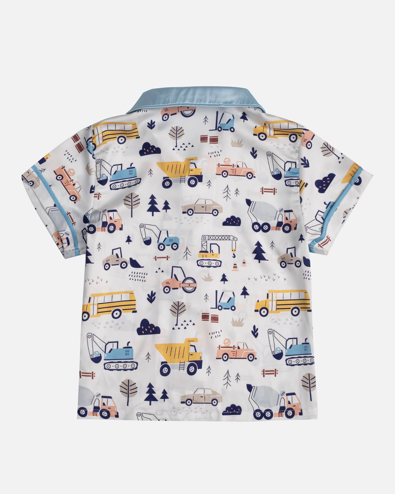 All-over Print Kid and Youth Satin Short-Sleeve Pajamas Set (No Pocket)