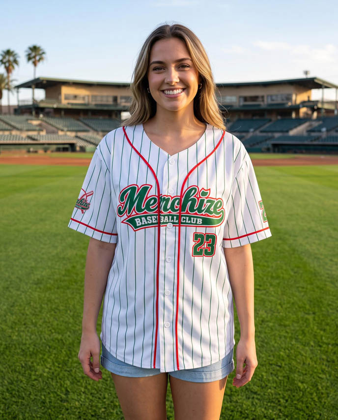 All-over Print Unisex Baseball Jersey (White Buttons)