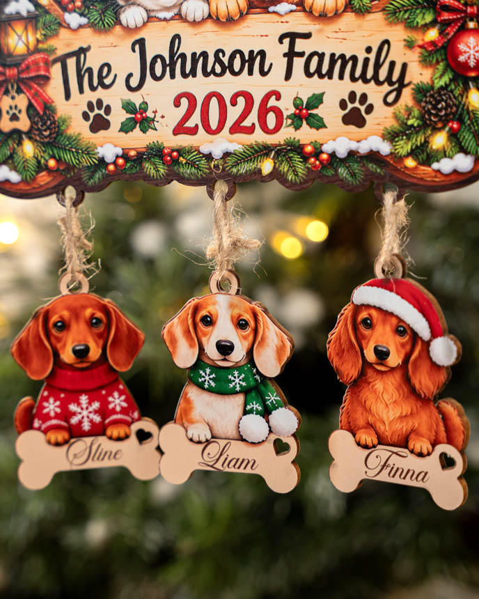 Custom Shape Wood Ornament With Hanging Charms