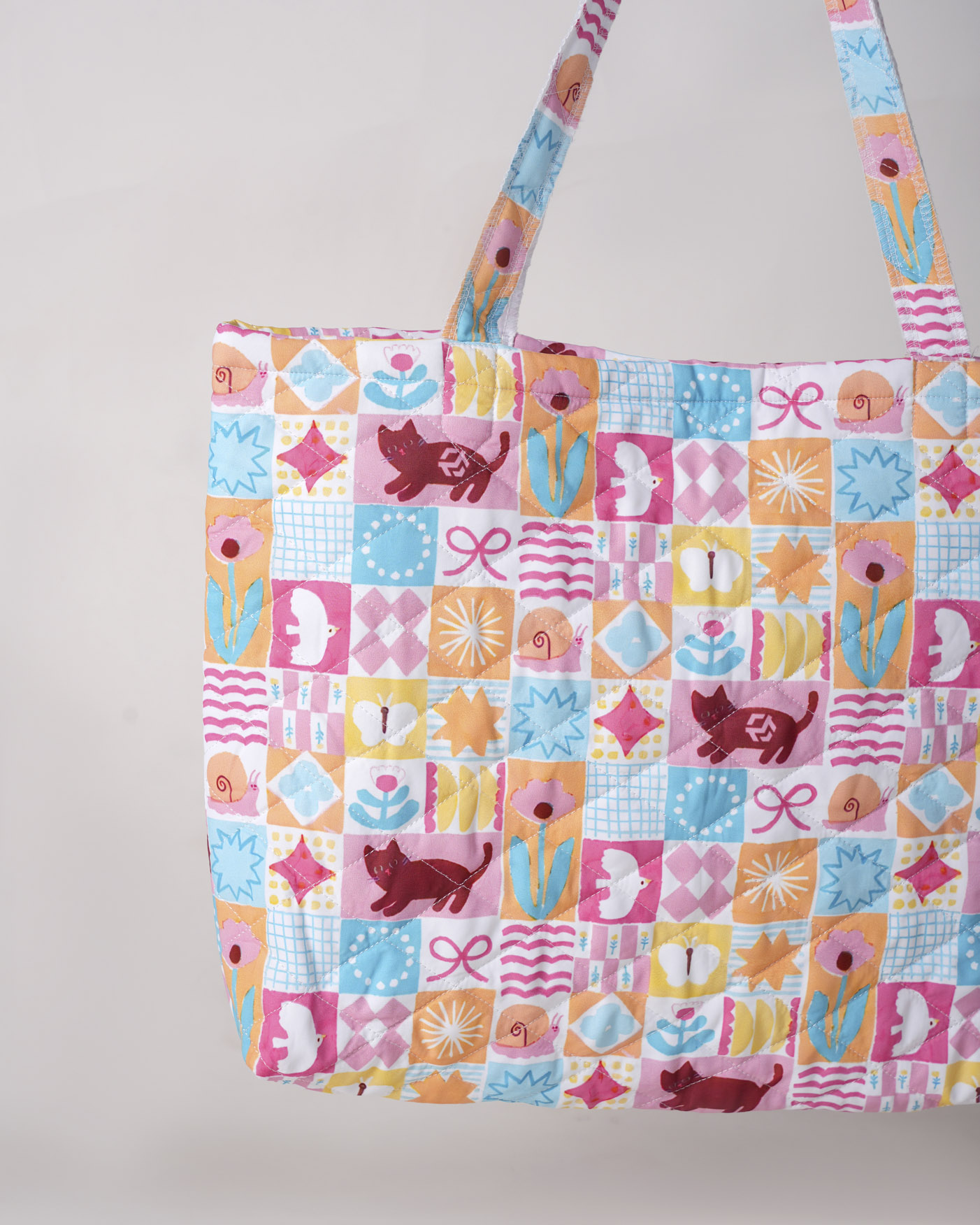 All-over Print Quilted Tote Bag