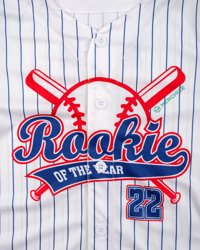All-over Print Kids and Youth Baseball Jersey Without Piping (White Buttons)