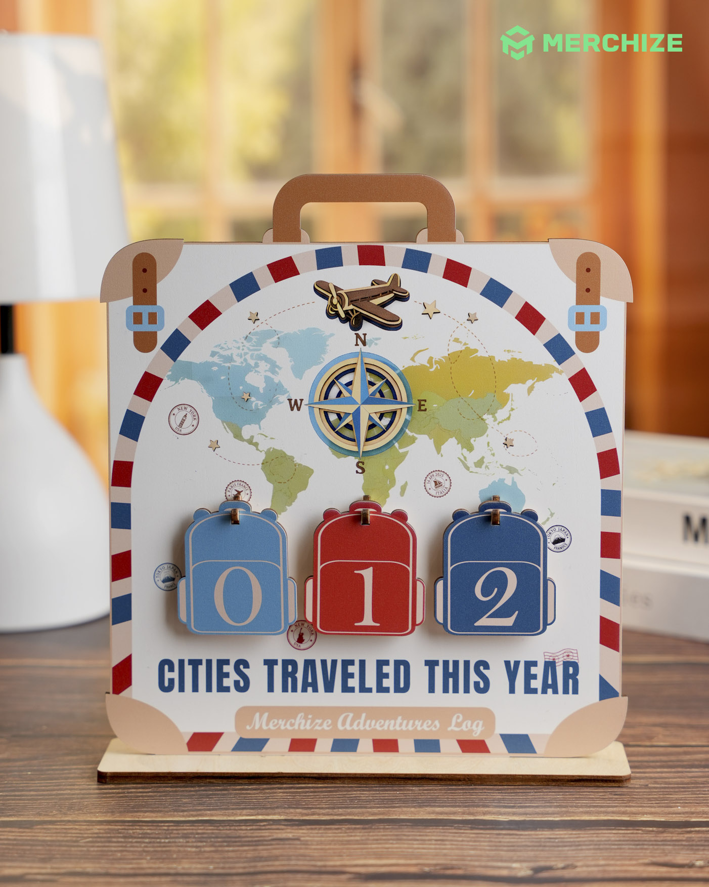 Custom Shape  Wood Bookshelf Tracker With Stand