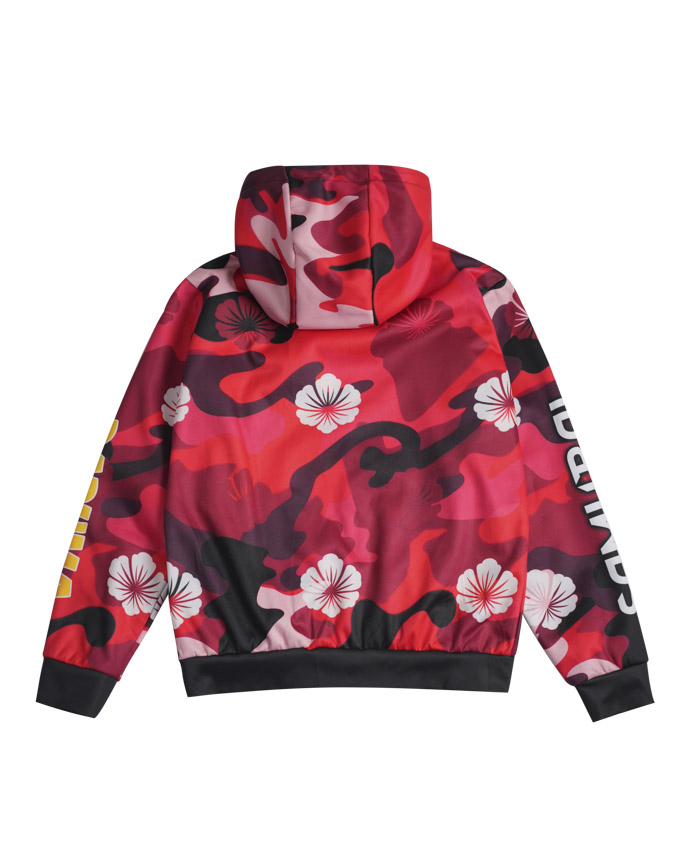 All-over Print Hooded Baseball Jacket