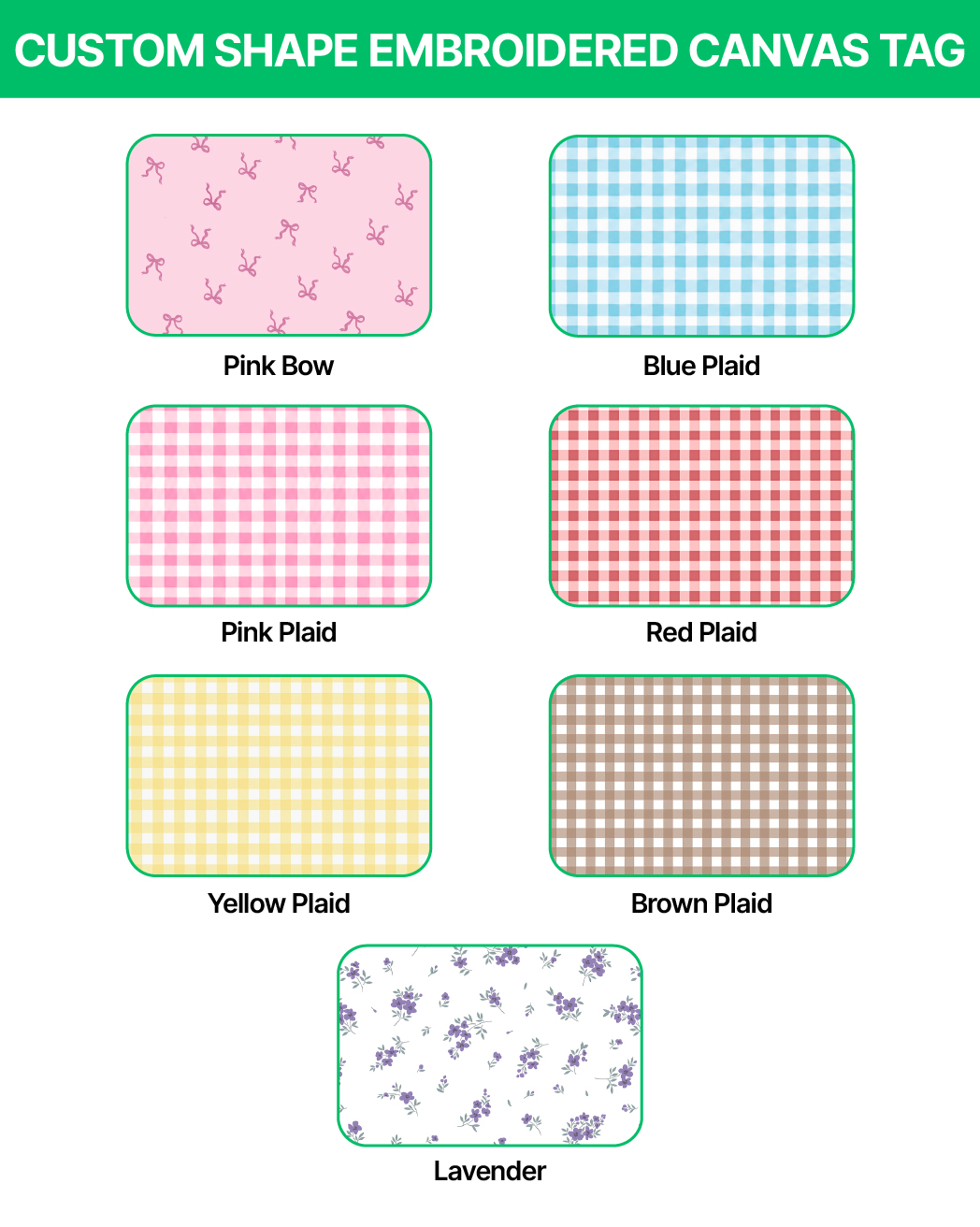 Custom Shape Embroidered Canvas Tag 