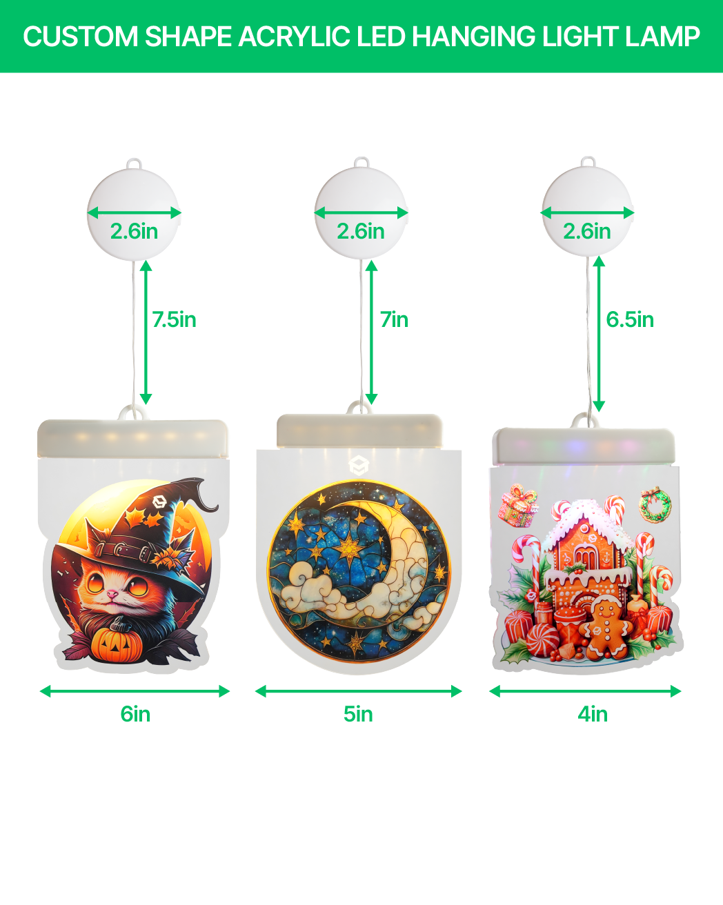 Custom Shape Acrylic LED Hanging Light Lamp 
