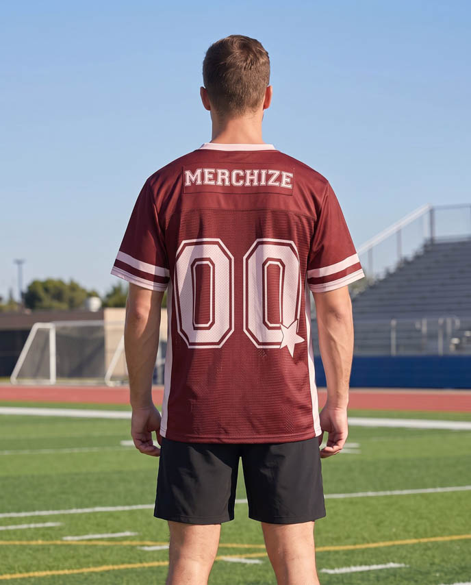 All-over Print Men's Hybrid Mesh V-neck Short Sleeve Jersey With Name Patch