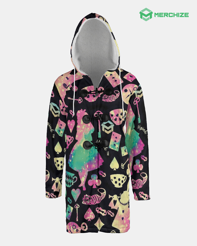 All-over Print Hooded Cloak Coat