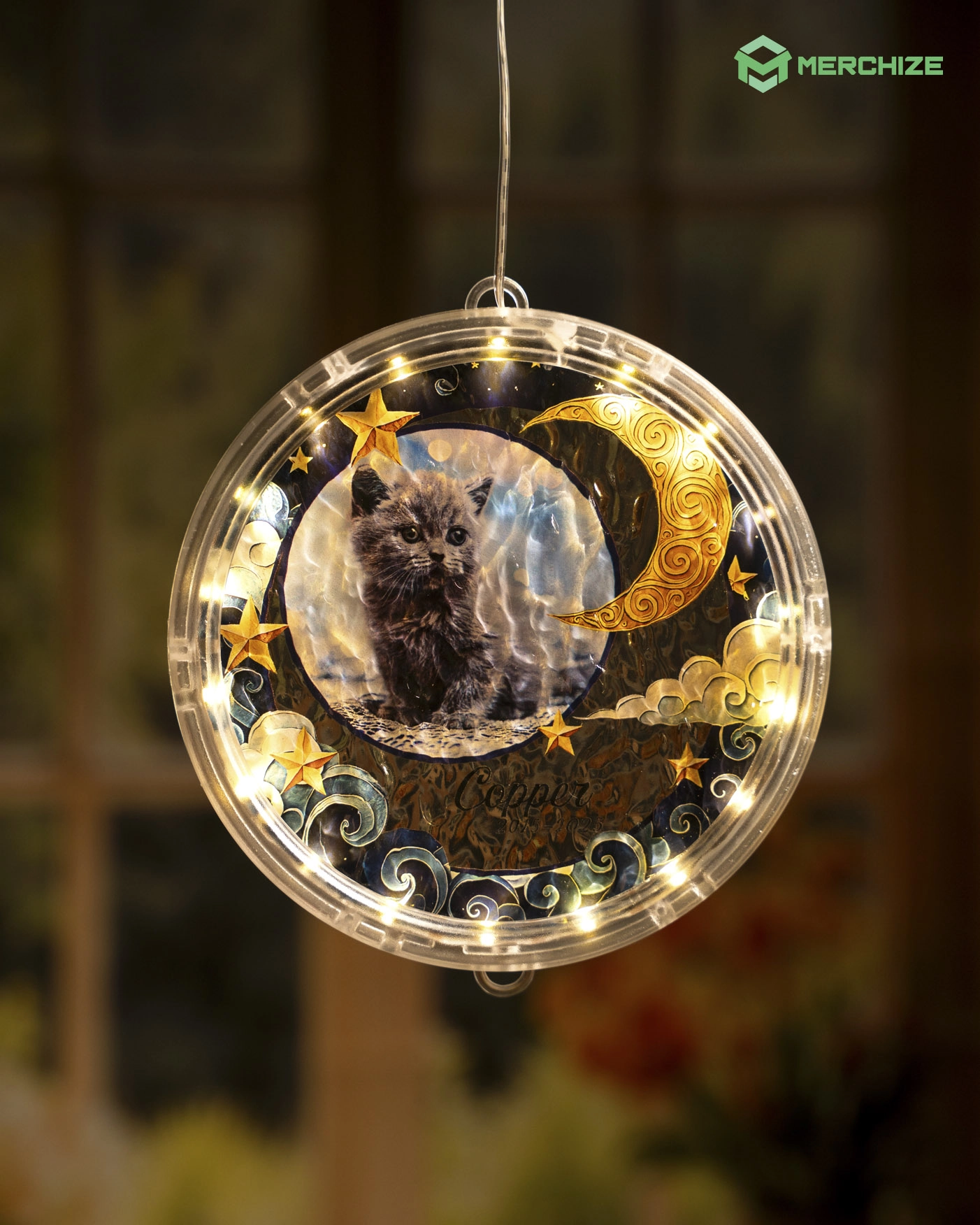 Wavy Acrylic LED Hanging Light Lamp (Circle Frame)