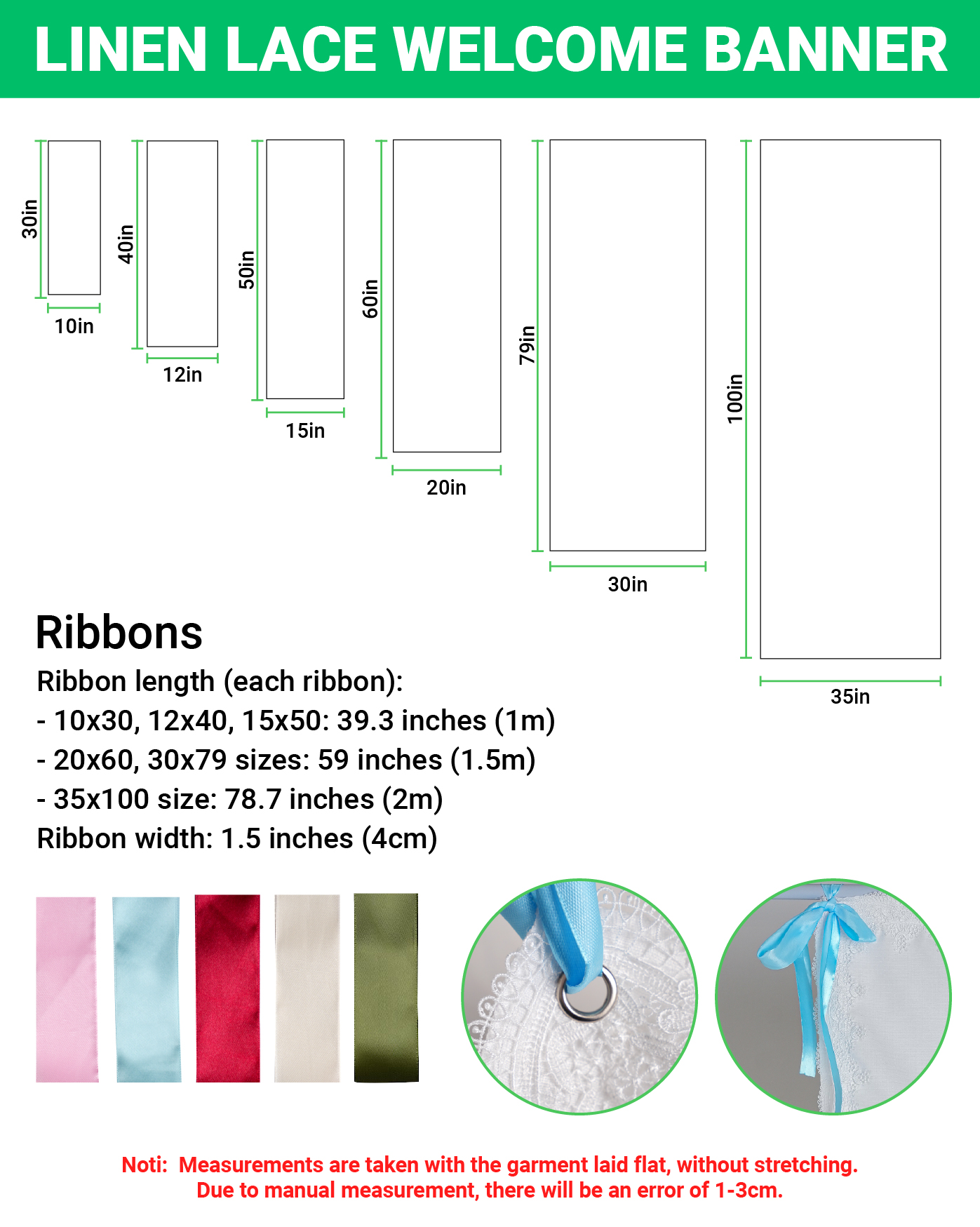 Linen Lace Welcome Banner