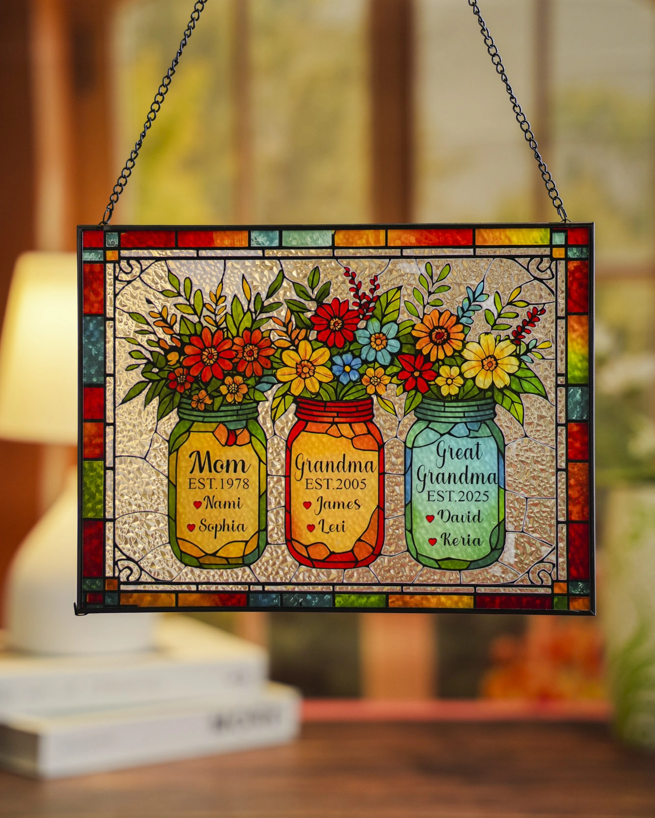 Stained Glass Suncatcher for Window Hanging