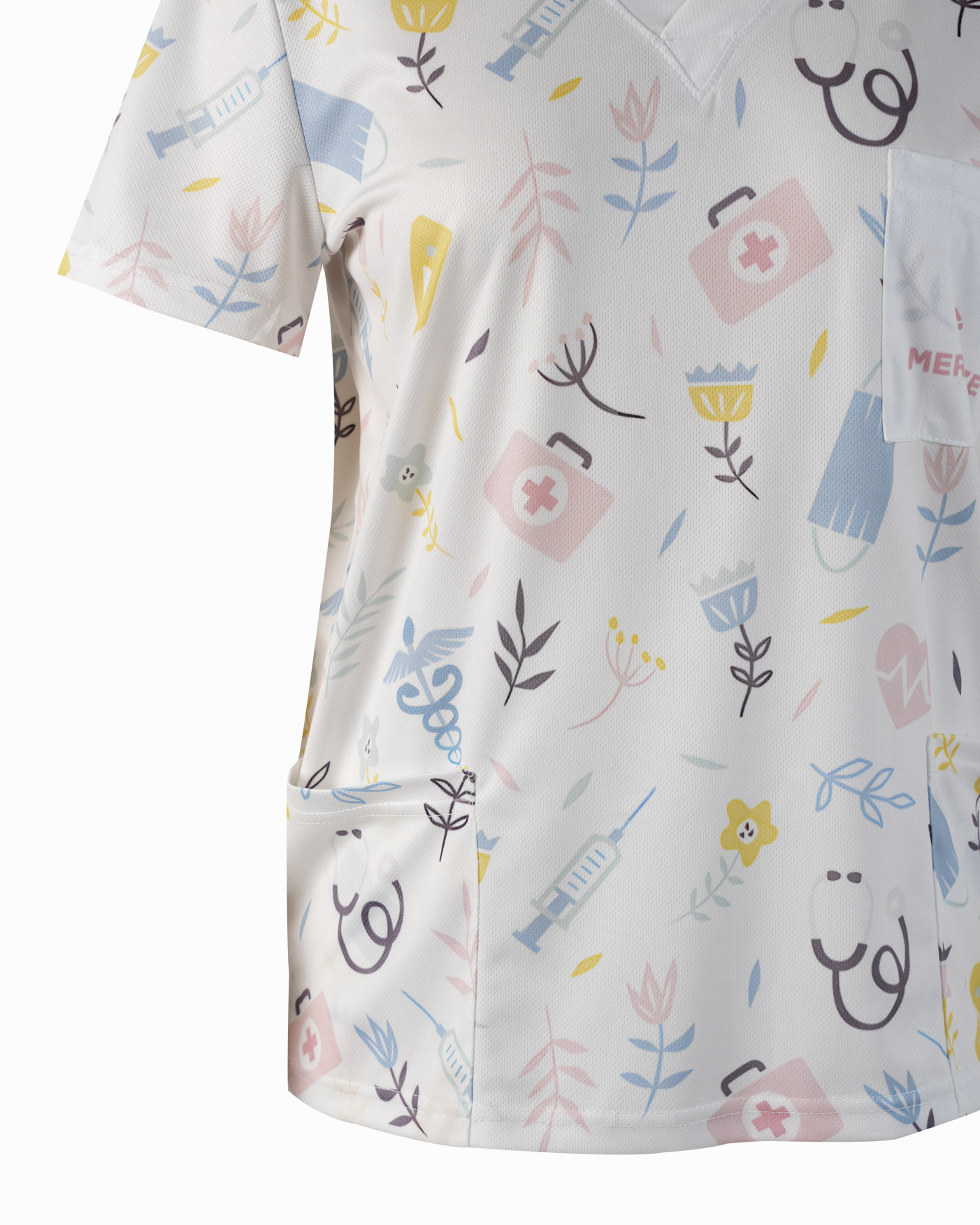 All-over Print Women's Medical Scrub Top