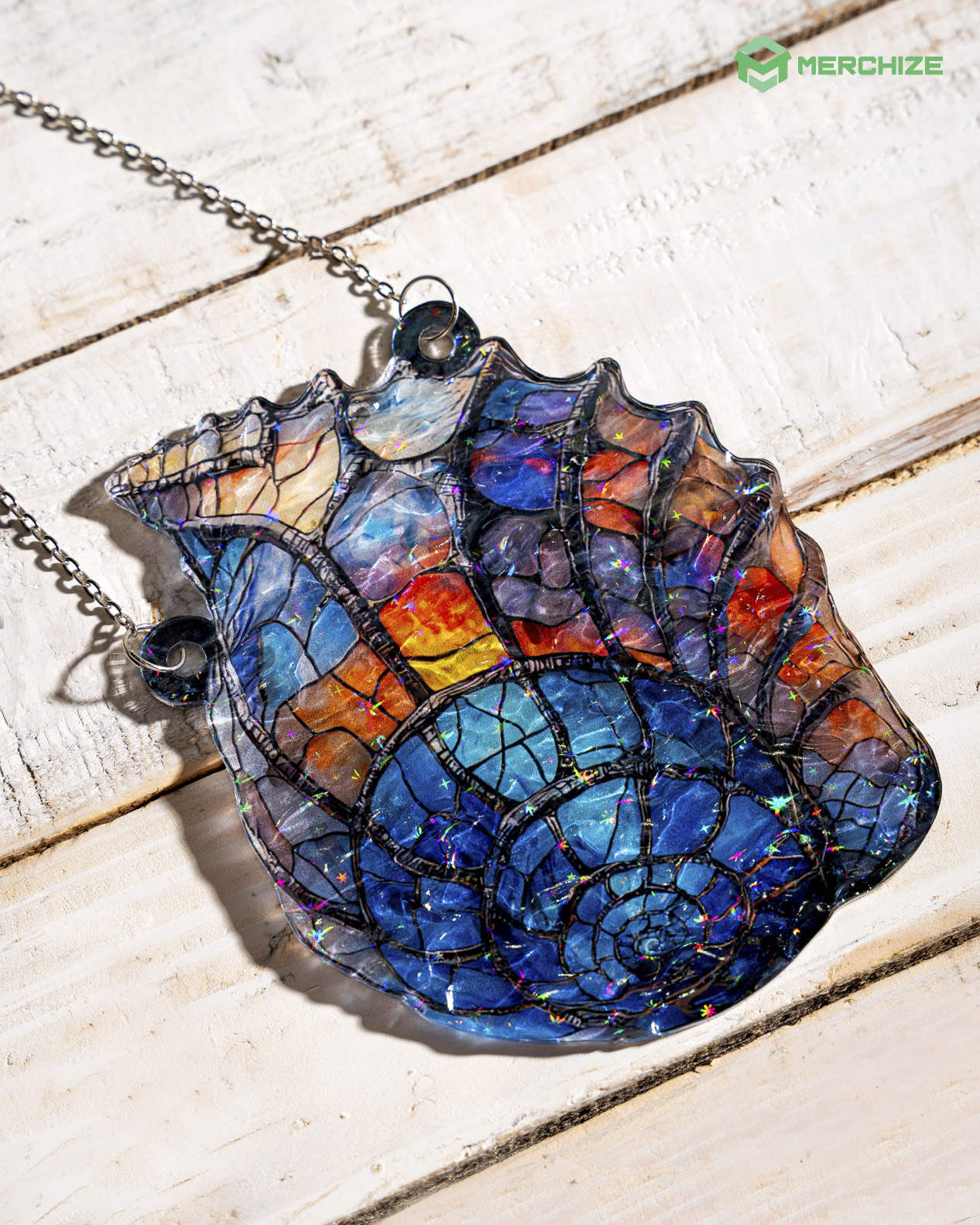 Custom Shape Wavy Hologram Suncatcher Ornament
