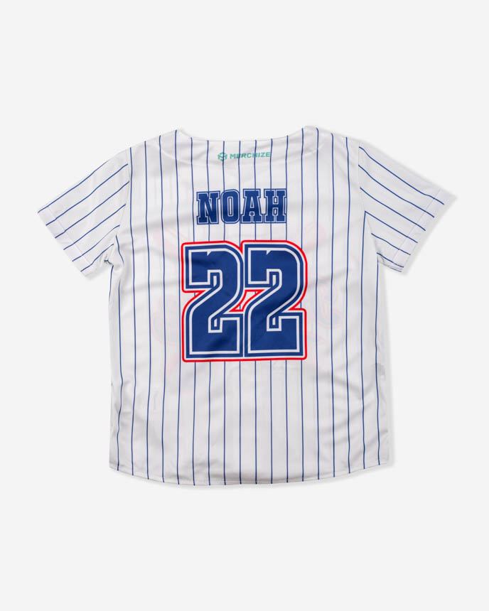 All-over Print Kids and Youth Baseball Jersey Without Piping (White Buttons)