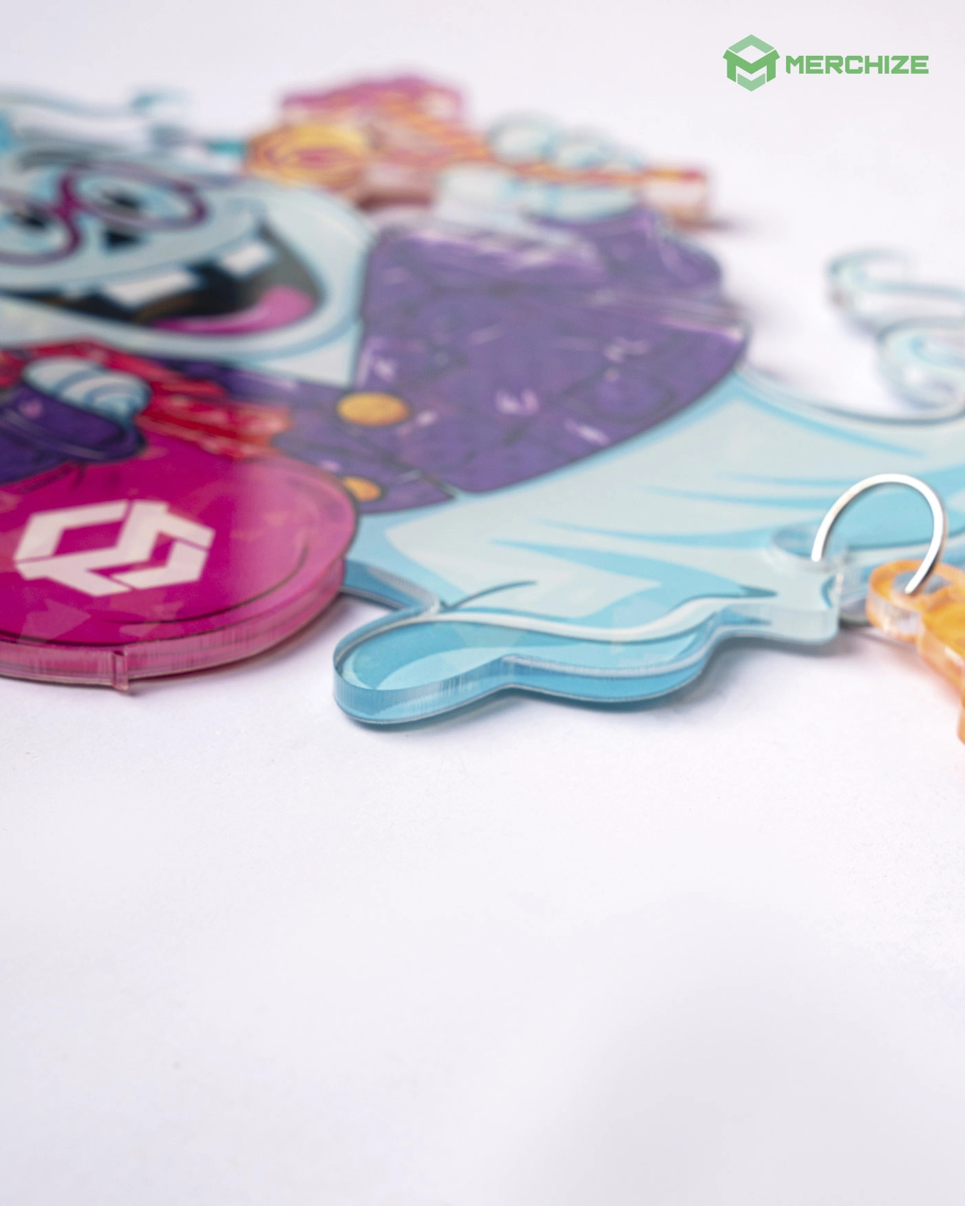  Custom Shape Acrylic Hologram Ornament With Charm 
